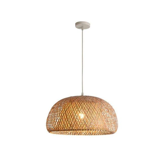 Handcrafted Bamboo Ceiling Lamp with Rattan Accent