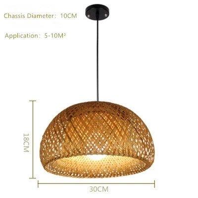 Handcrafted Bamboo Ceiling Lamp with Rattan Accent
