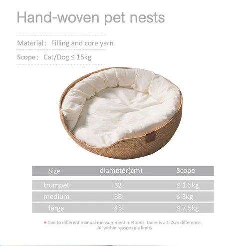 Eco-Friendly Bamboo Pet Bed for Dogs and Cats