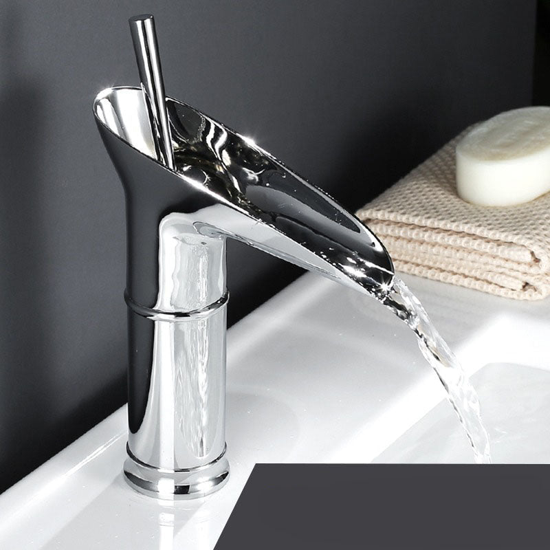 Antique Bronze Waterfall Bathroom Sink Faucet