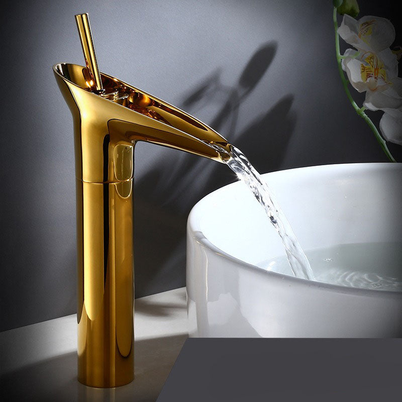 Antique Bronze Waterfall Bathroom Sink Faucet
