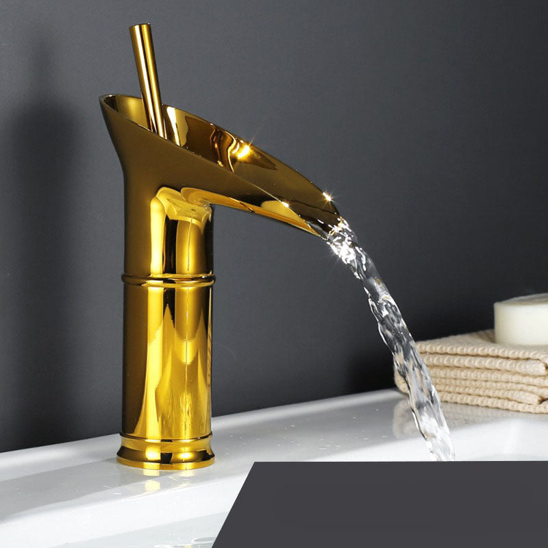 Antique Brass Waterfall Bathroom Faucet
