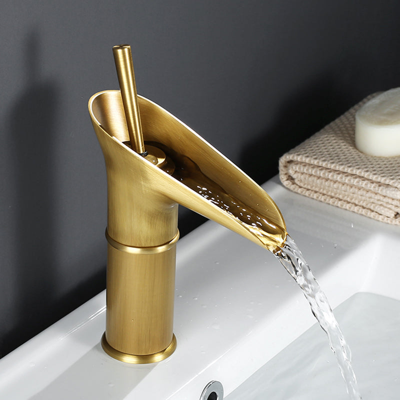Antique Brass Waterfall Bathroom Faucet