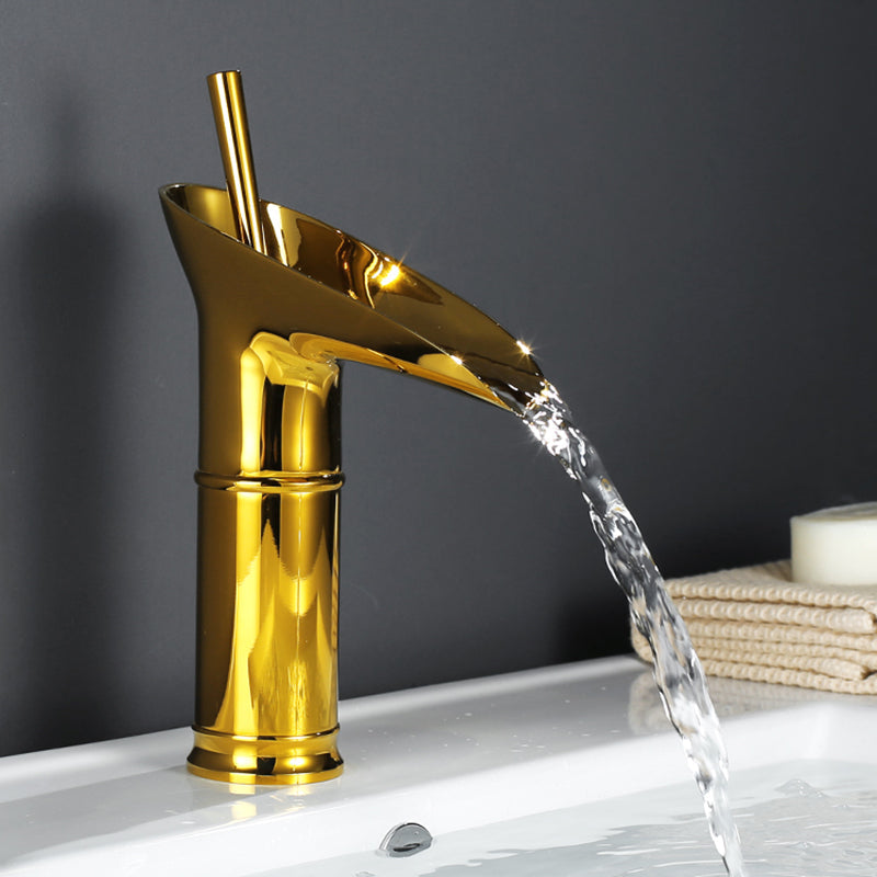 Antique Brass Waterfall Bathroom Faucet