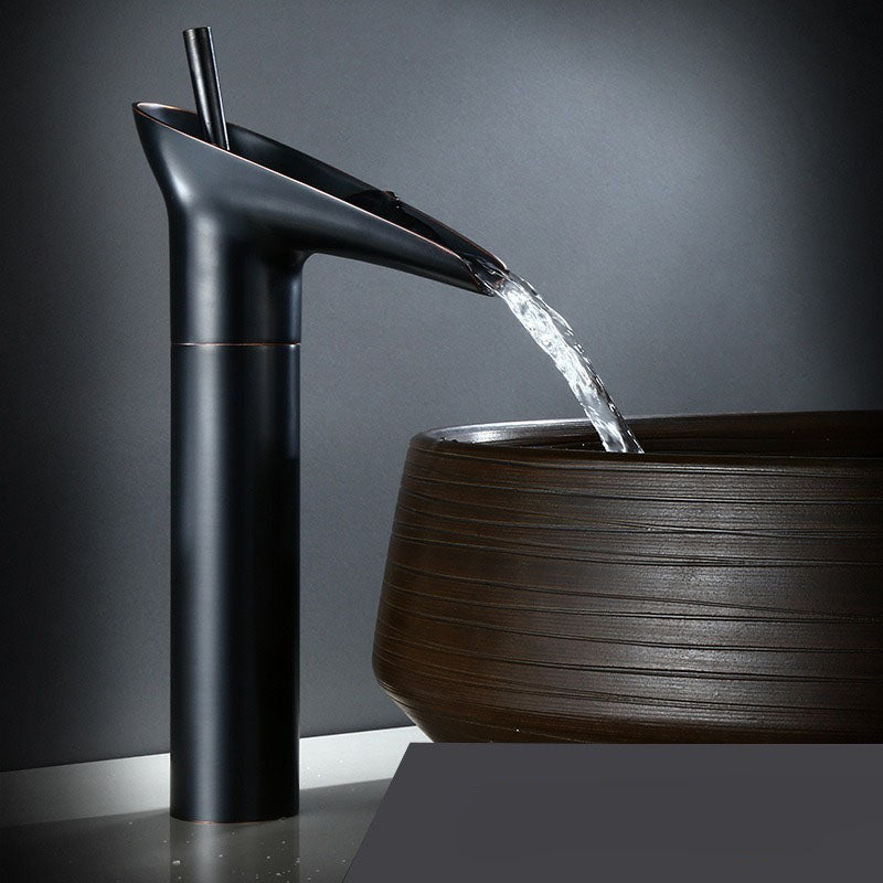 Antique Bronze Waterfall Bathroom Sink Faucet