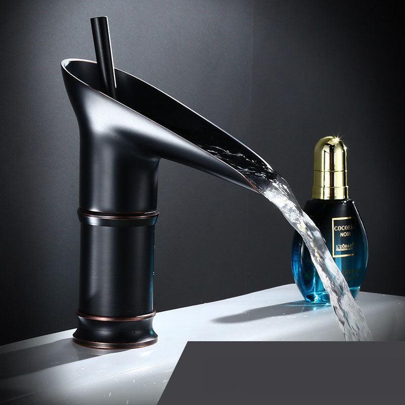Antique Bronze Waterfall Bathroom Sink Faucet