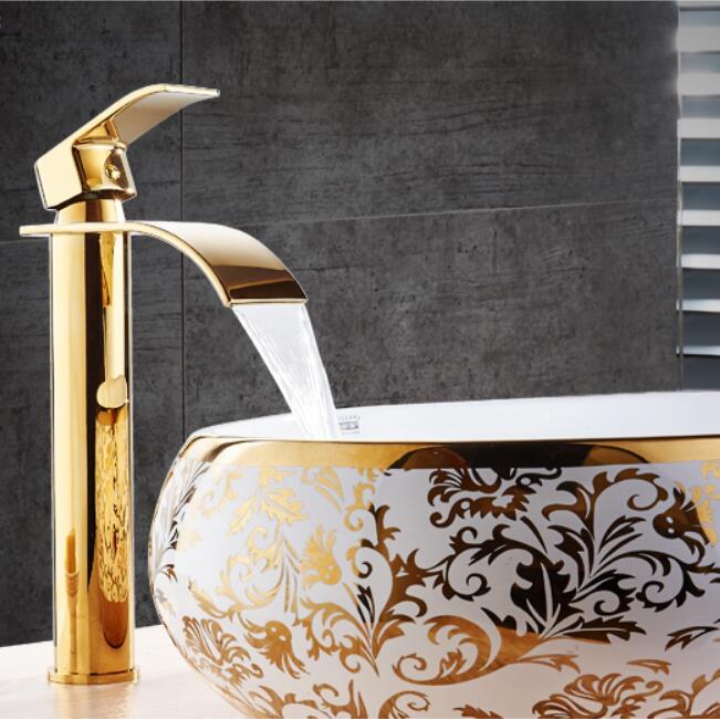 Brass Waterfall Vanity Faucet Mixer Tap