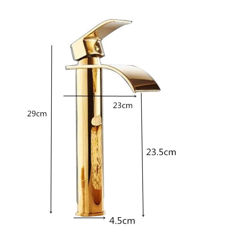 Brass Waterfall Vanity Faucet Mixer Tap