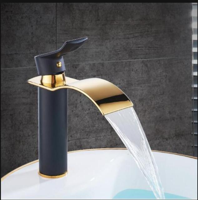 Brass Waterfall Vanity Faucet Mixer Tap