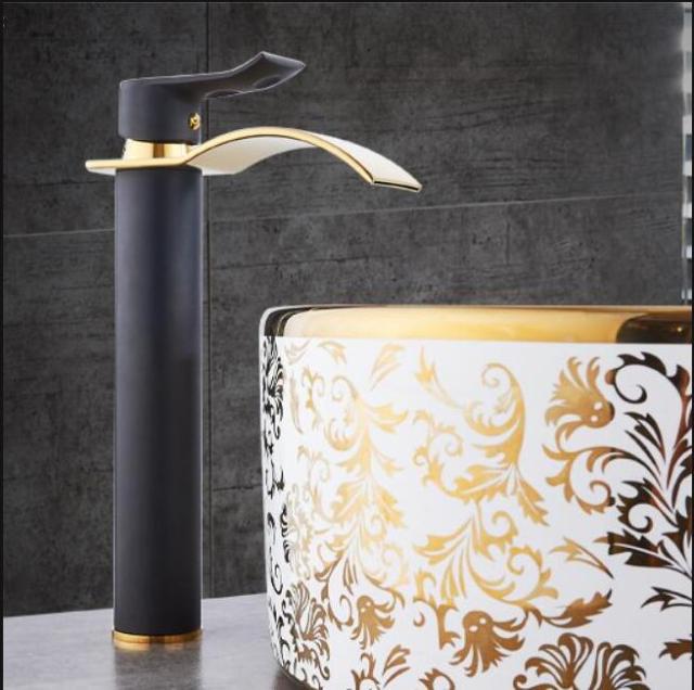 Brass Waterfall Vanity Faucet Mixer Tap