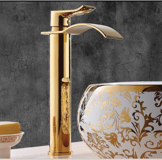 Brass Waterfall Vanity Faucet Mixer Tap