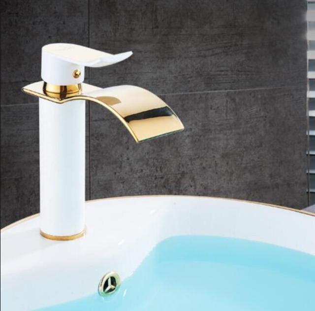 Brass Waterfall Vanity Faucet Mixer Tap