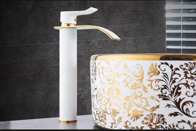 Brass Waterfall Vanity Faucet Mixer Tap