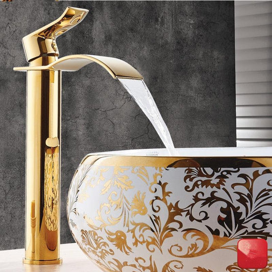 Brass Waterfall Vanity Faucet Mixer Tap