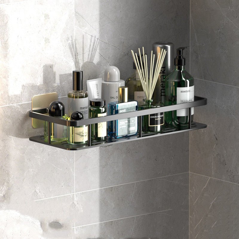 Drill-Free Aluminum Bathroom Shelves for Space-Saving Storage