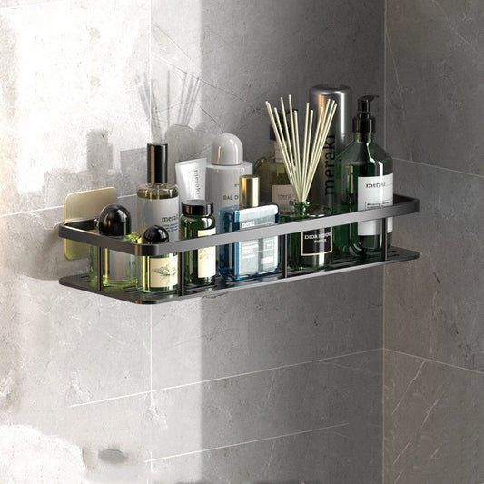 Drill-Free Aluminum Bathroom Shelves for Space-Saving Storage