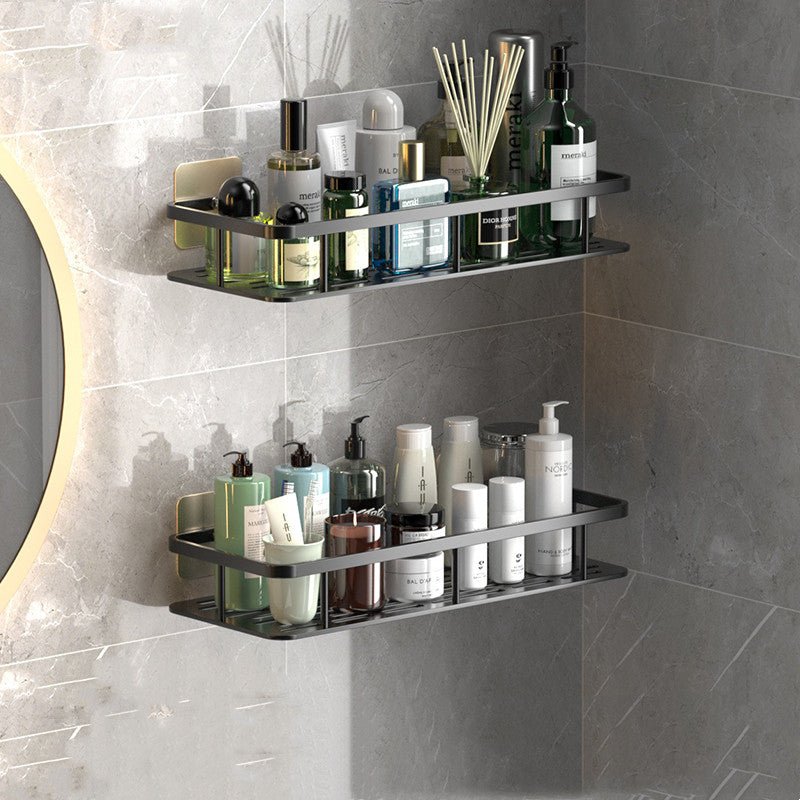 Drill-Free Aluminum Bathroom Shelves for Space-Saving Storage