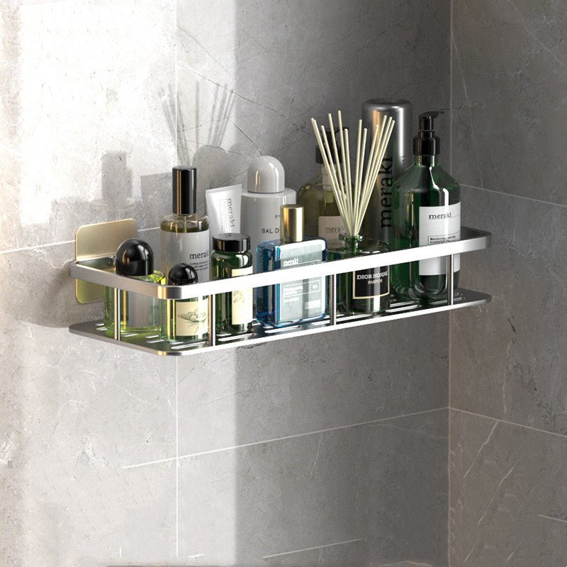 Drill-Free Aluminum Bathroom Shelves for Space-Saving Storage