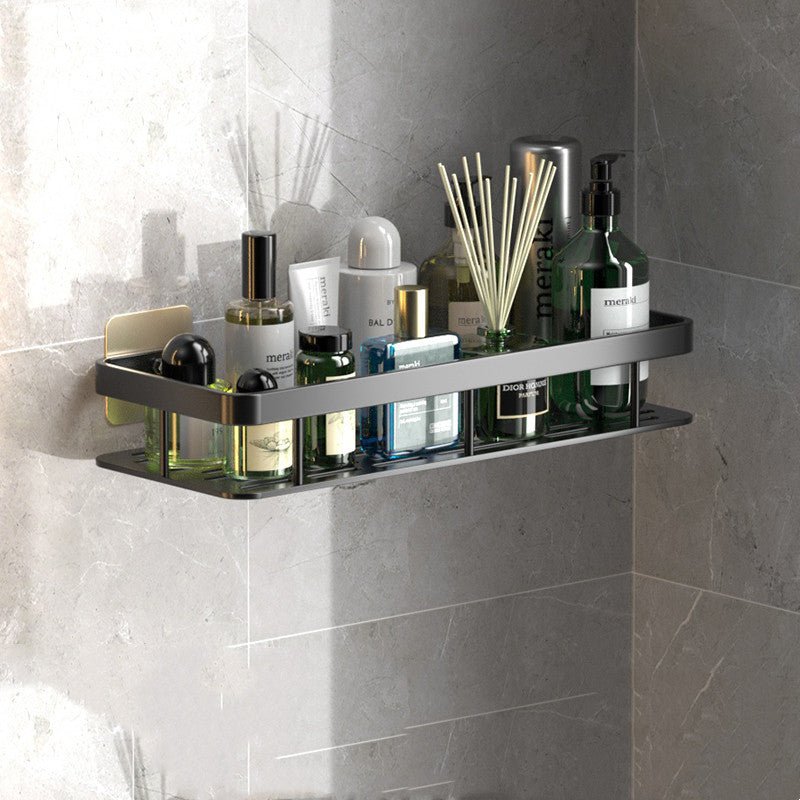 Drill-Free Aluminum Bathroom Shelves for Easy Storage