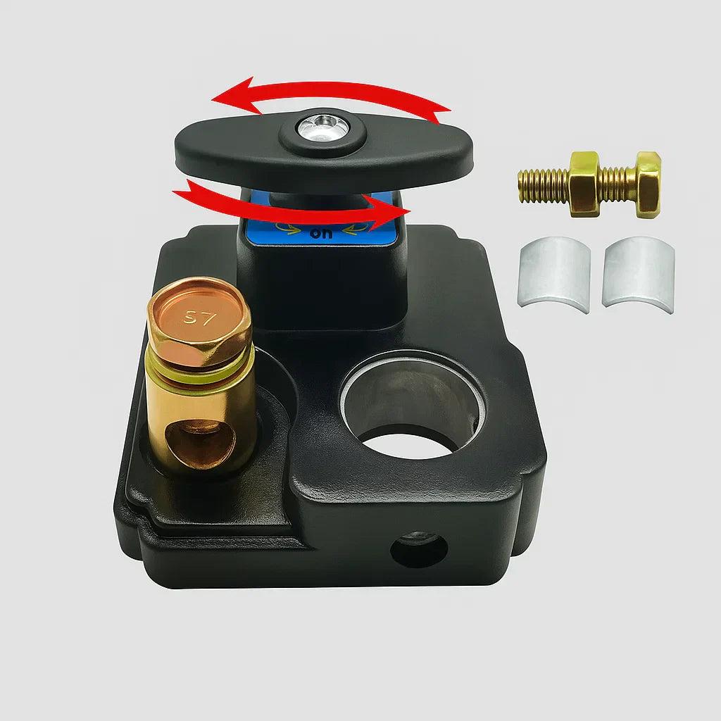 Battery Disconnect Switch with One-Turn Operation for Cars, RVs, and Boats