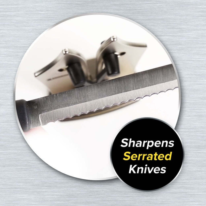 Compact Tungsten Carbide Knife Sharpener with Non-Slip Base