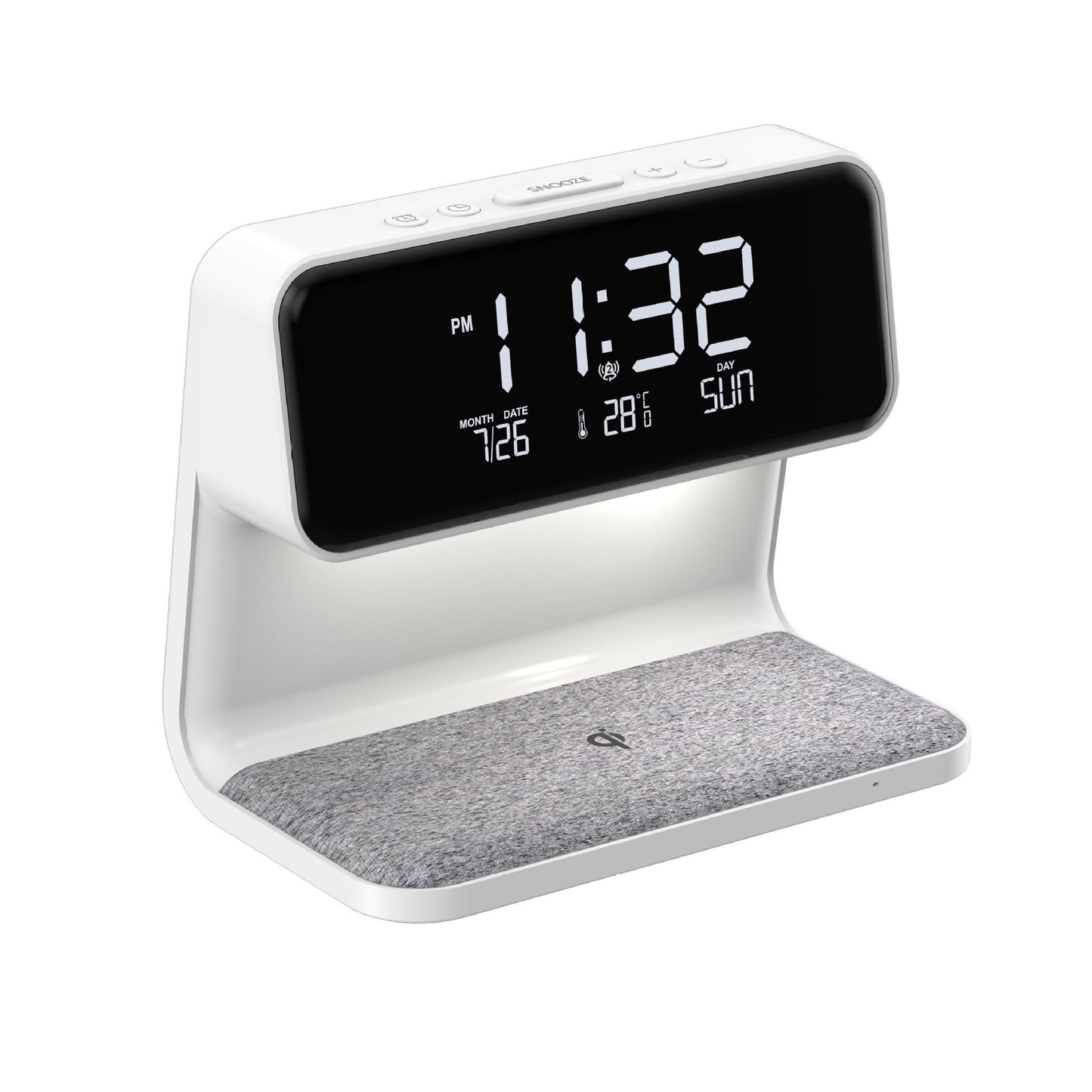 3-in-1 Touch Dimmable LED Bedside Lamp with Wireless Charger and LCD Alarm Clock