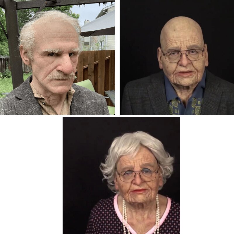 Realistic Old Man Latex Halloween Mask for Adults