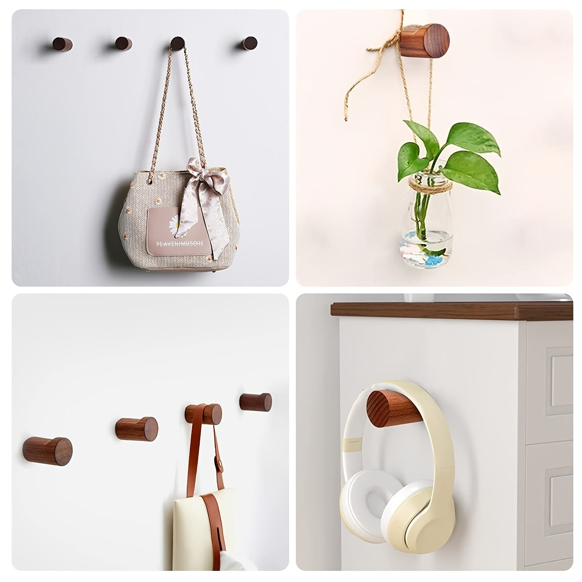 Solid Walnut Wood Wall Hook