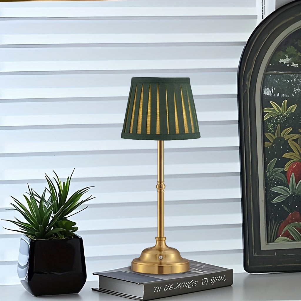 Cordless Rechargeable Brass LED Touch Table Lamp