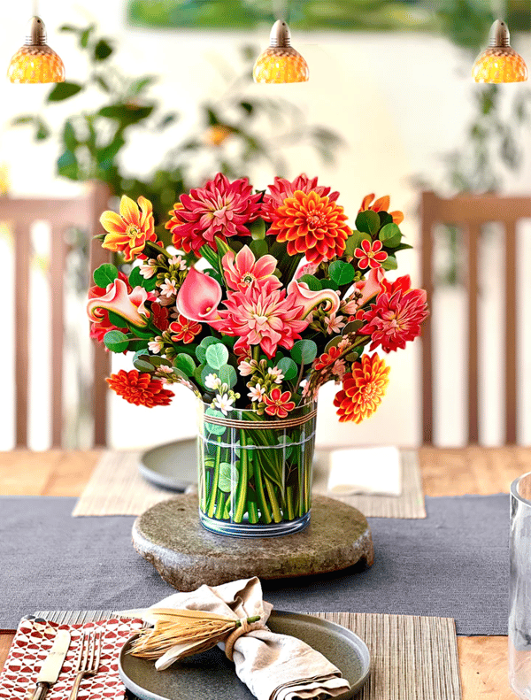 Realistic Pop-up Flower Art with Free Greeting Card