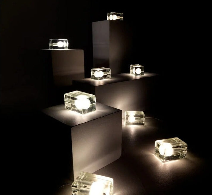 Glare-Free LED Glass Table Lamp - Modern Crystal Design