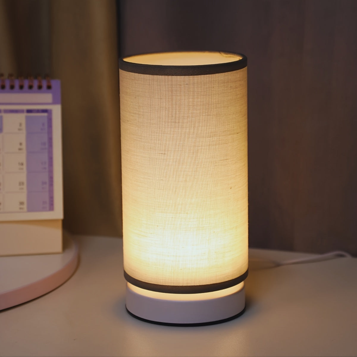 USB Adjustable Modern Cylinder Table Lamp with Warm LED Light