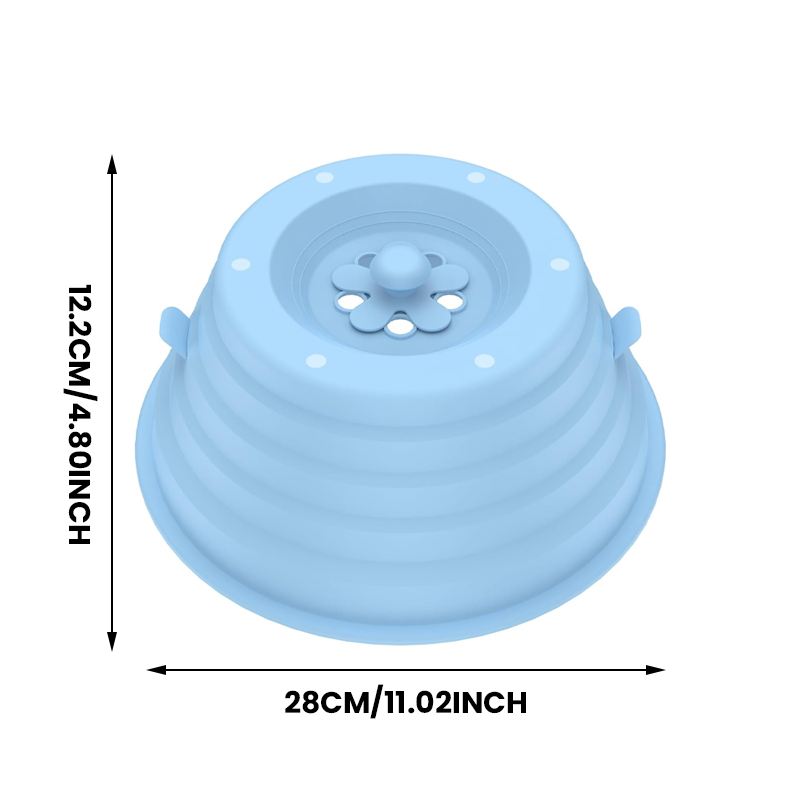 Collapsible Magnetic Silicone Microwave Cover with Steam Vents