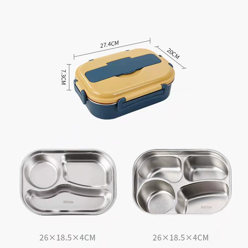 Stainless Steel Insulated Bento Lunch Box with Soup Bowl and Compartments