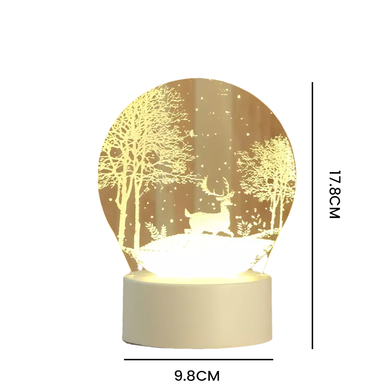 3D Acrylic Night Light with LED Color Options