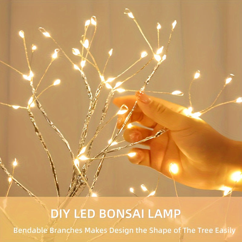 LED Bonsai Table Lamp with Touch Control and Dual Power Supply