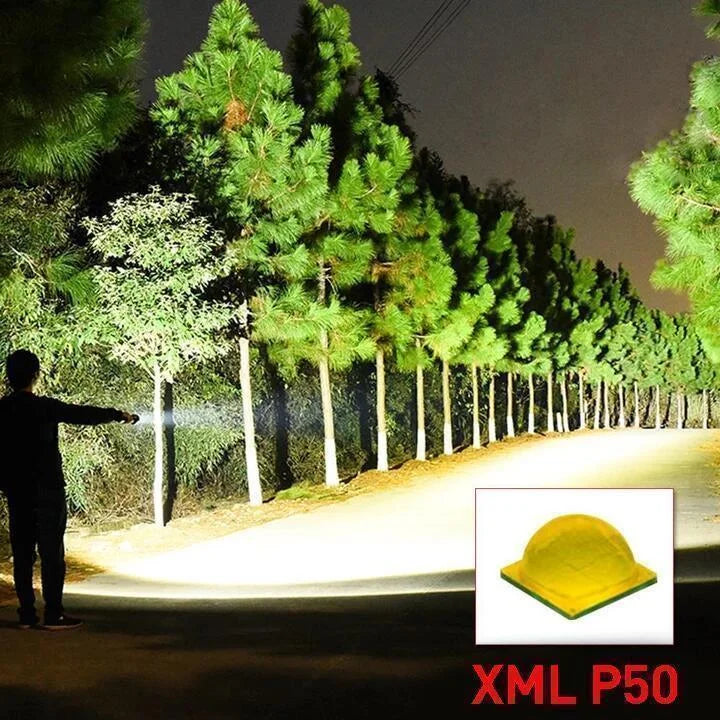 90000 Lumens Rechargeable XHP50.2 LED Flashlight