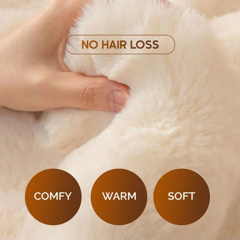 Rabbit Fleece Non-Slip Sofa Cover - Machine Washable Plush Protector