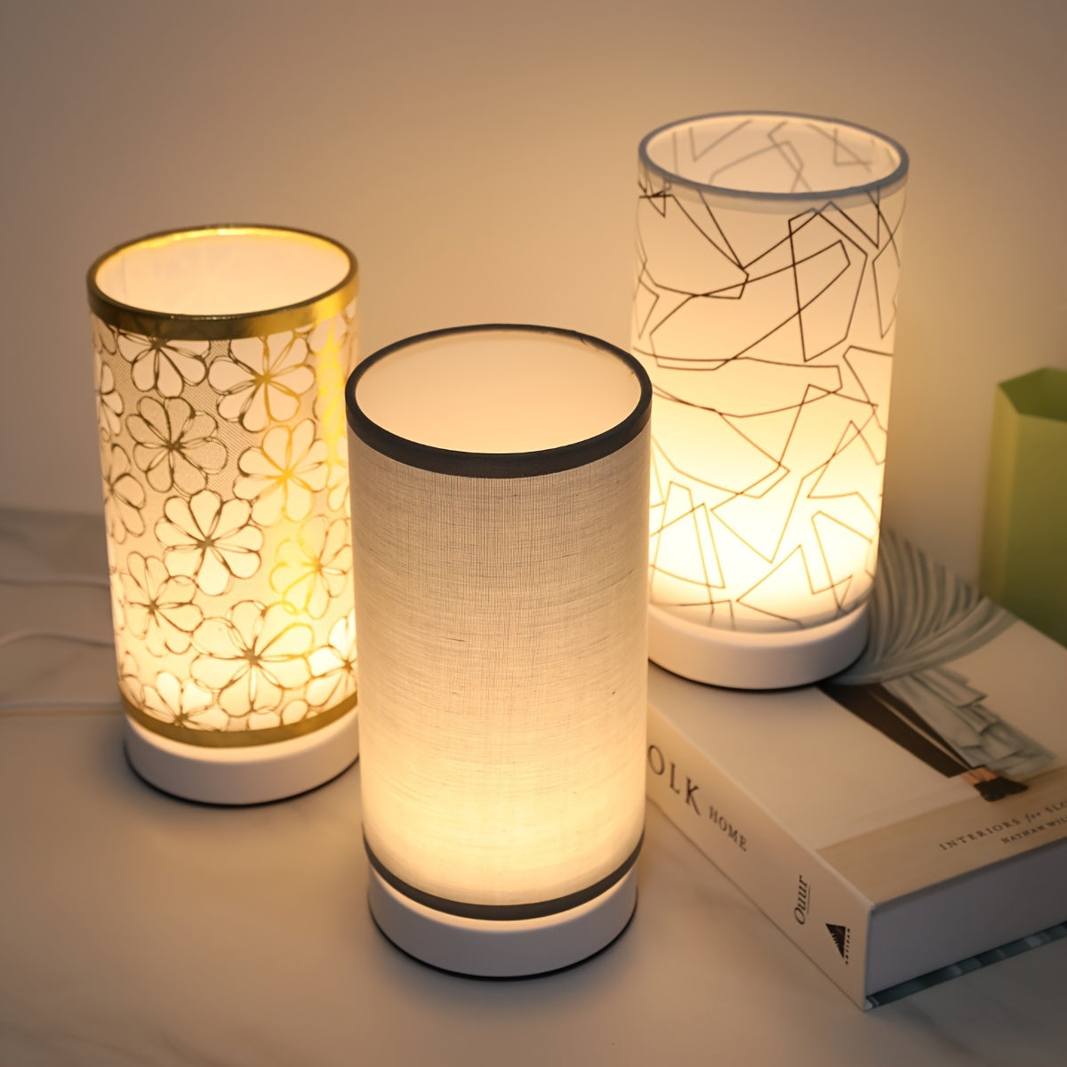 USB Adjustable Modern Cylinder Table Lamp with Warm LED Light