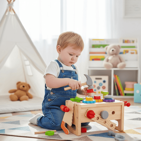 Children's Wooden Toolbox – Creative Play for Developing Motor Skills from 6 Months