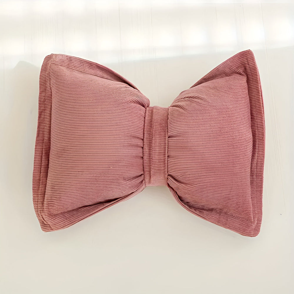 Bowknot Corduroy Decorative Cushion Pillow