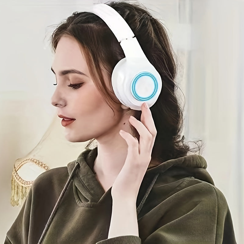 Foldable Wireless Headphones with Clear Microphone and USB-C Charging
