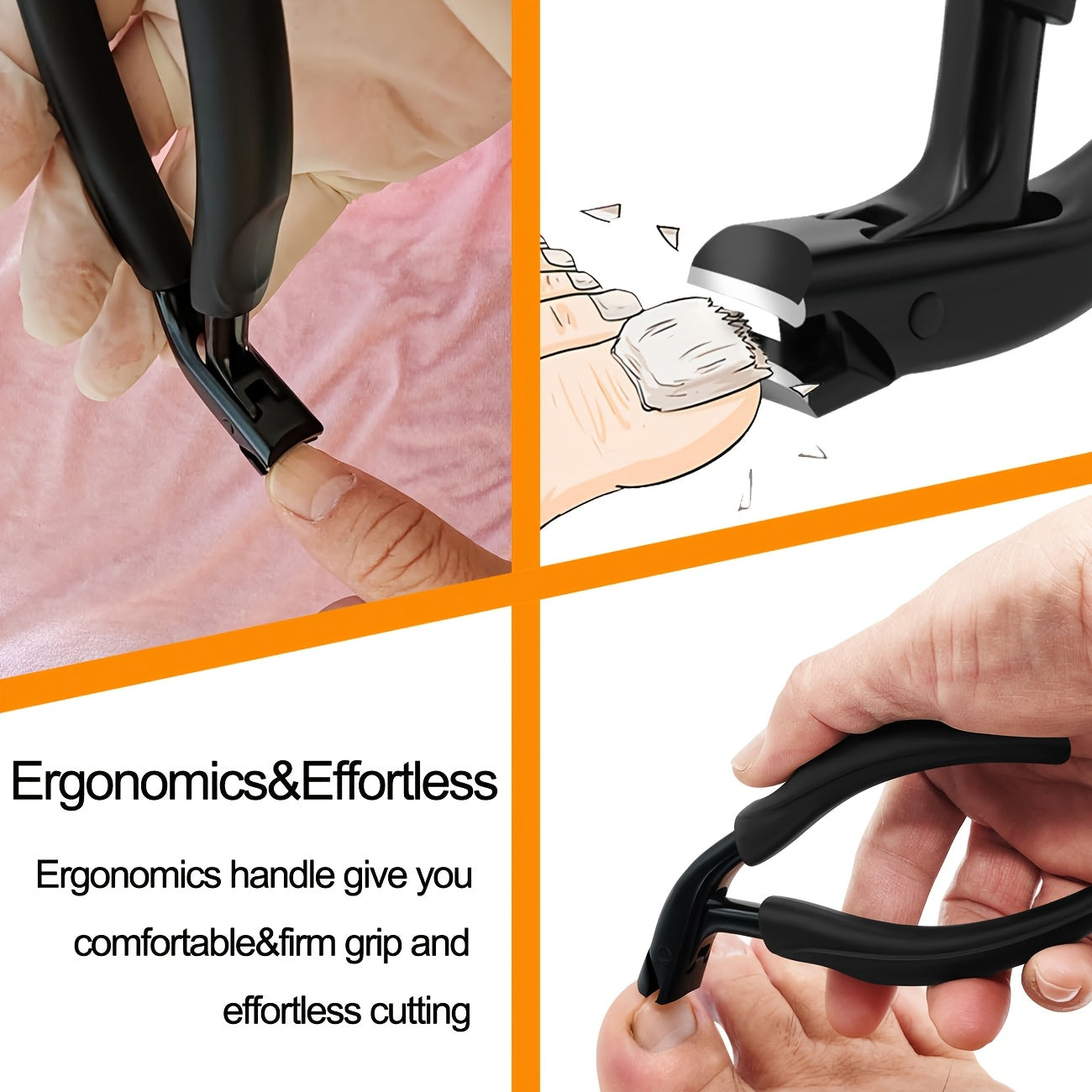 Professional Stainless Steel Toenail Clipper with Ergonomic Grip