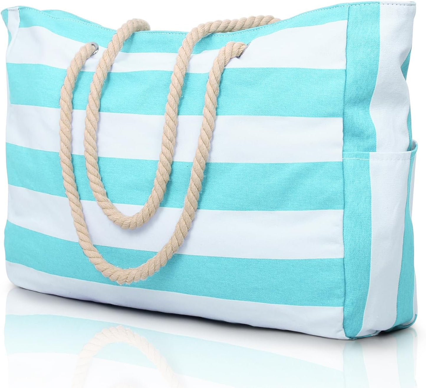 Waterproof Large Tote Bag with Zippered Storage and Side Pockets