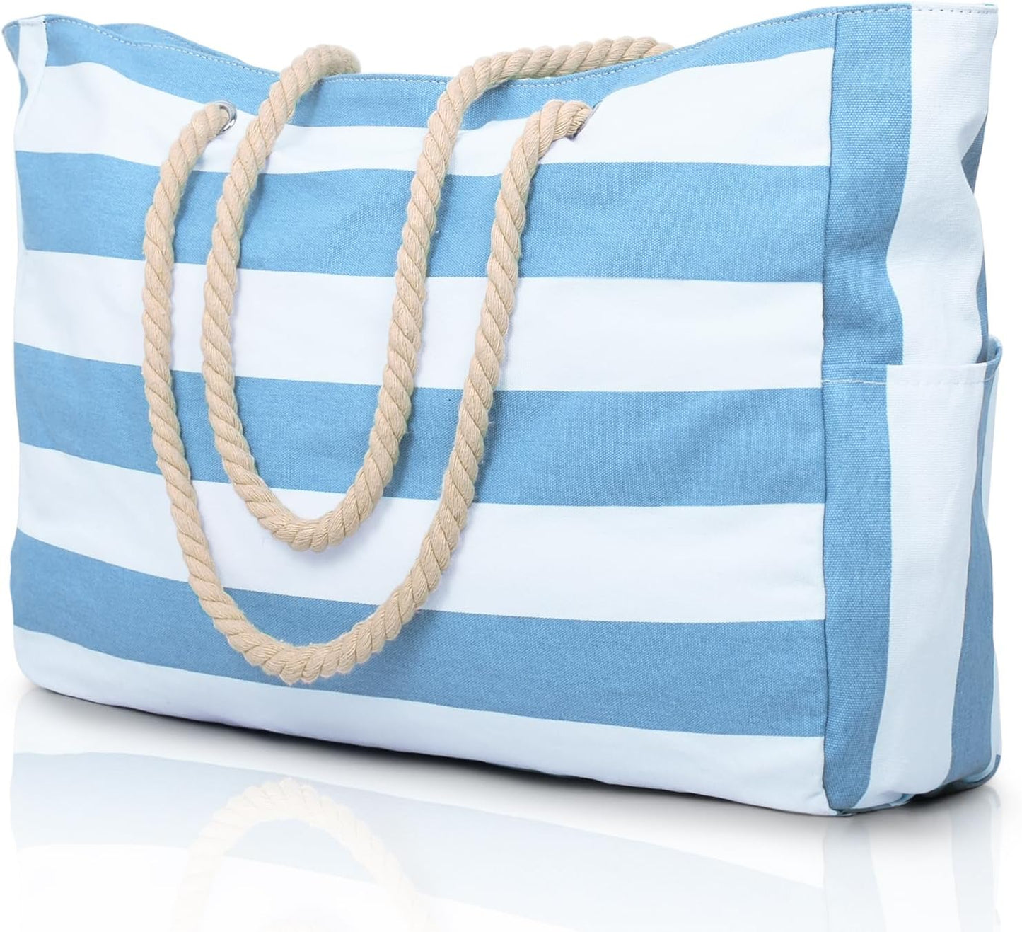 Waterproof Large Tote Bag with Zippered Storage and Side Pockets