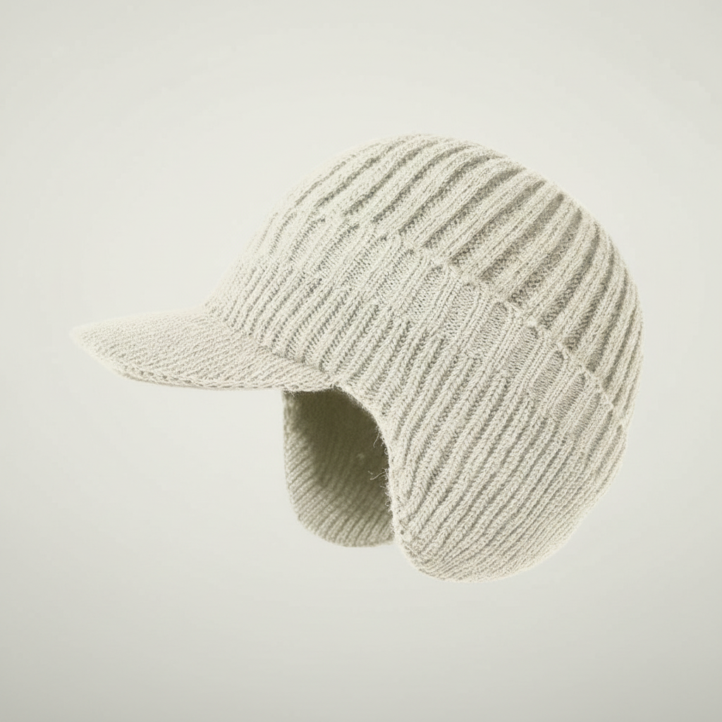 Cozy Knit Beanie Hat with Visor for Winter Outdoors