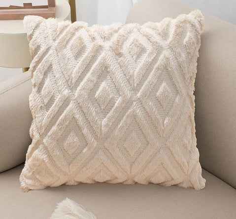 3D Diamond Pattern Cotton Linen Cushion Cover