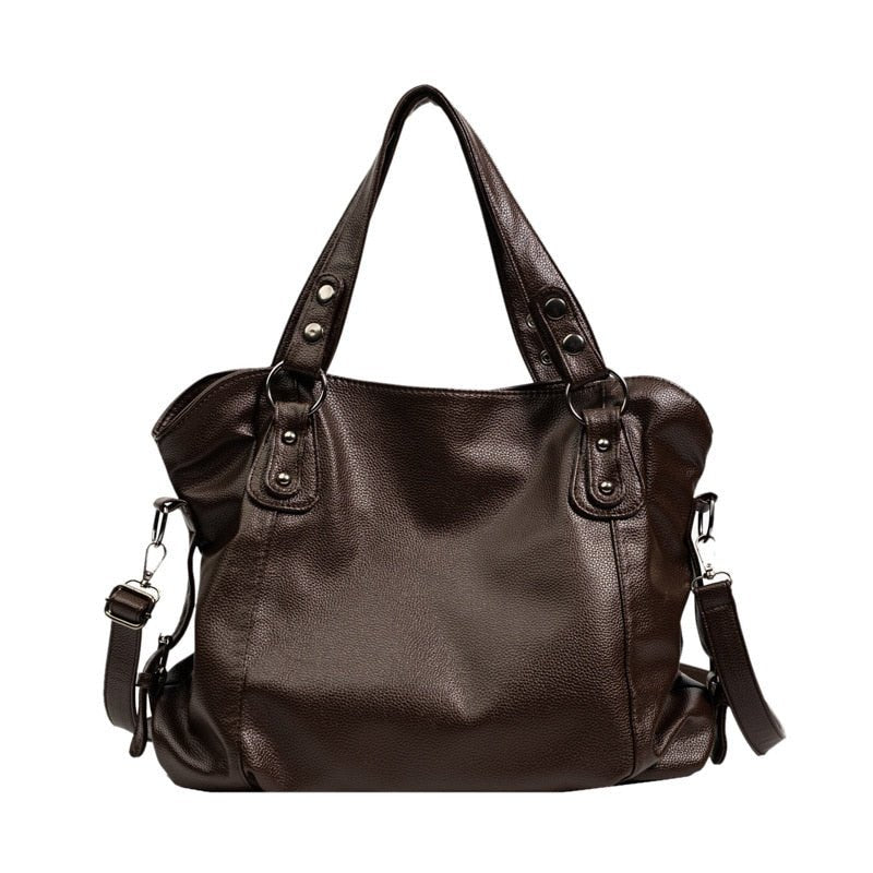 Soft Faux Leather Tote Bag with Spacious Interior