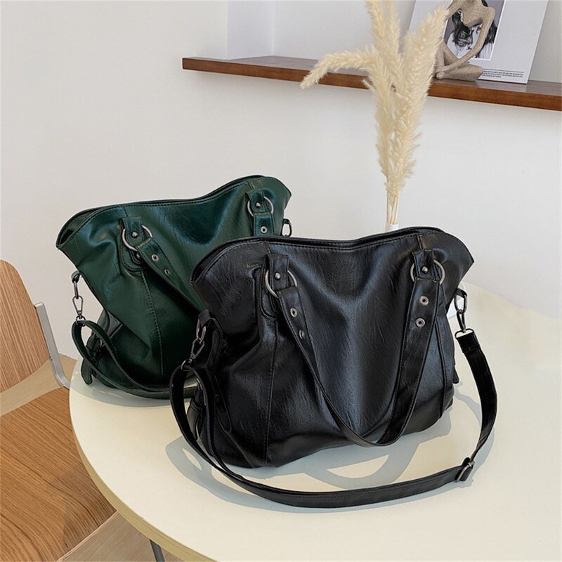 Soft Faux Leather Tote Bag with Spacious Interior