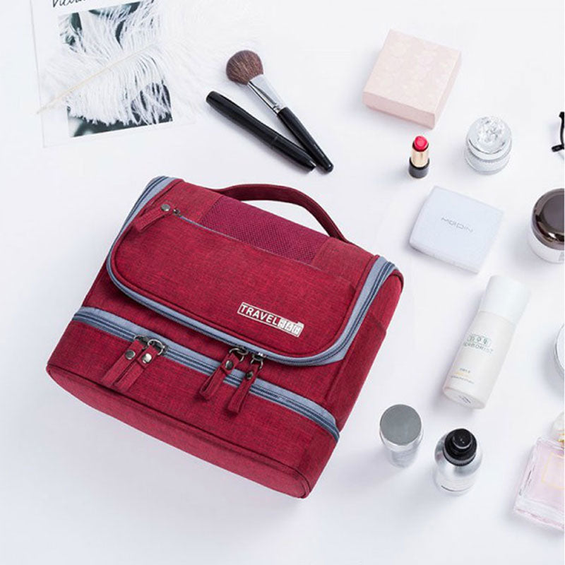 Large Capacity Hanging Toiletry Bag with Multiple Compartments
